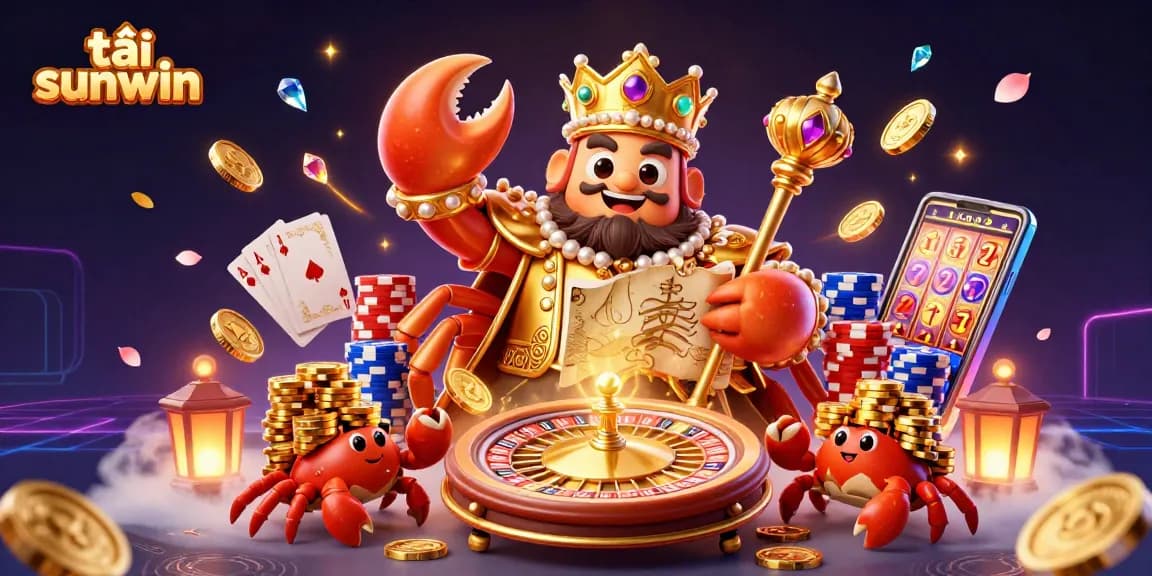 Experience excitement with tải sunwin as the golden crab emperor leads a treasure-filled casino adventure.