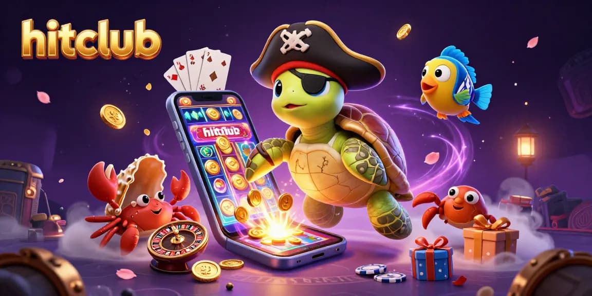 Engage with hitclub's vibrant slot experience in this dynamic pirate-themed casino illustration.
