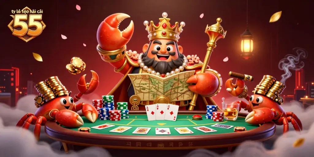 Experience gambling excitement with tỷ lệ kèo nhà cái 55 in a vibrant 3D casino scene.