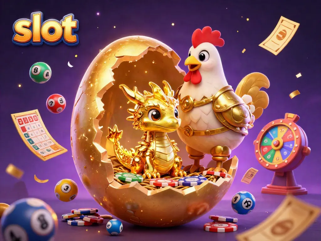 Experience thrilling slot action with a golden dragon and vibrant game elements.