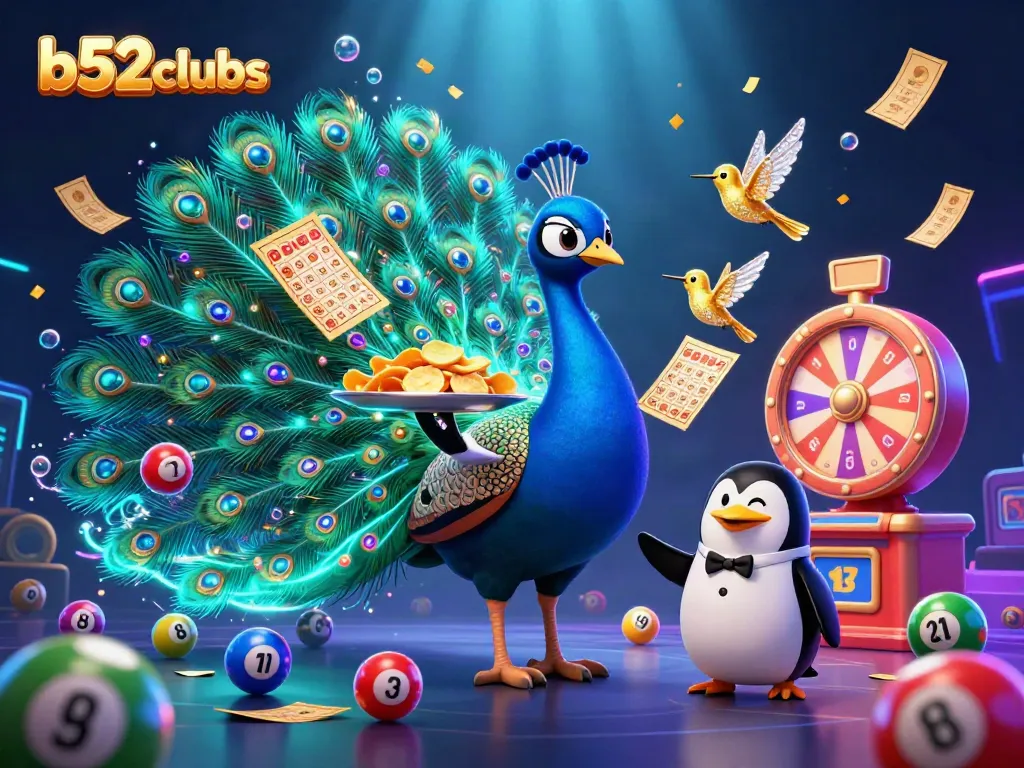 Engage with thrilling b52clubs gaming, featuring vibrant characters and dynamic lottery elements.