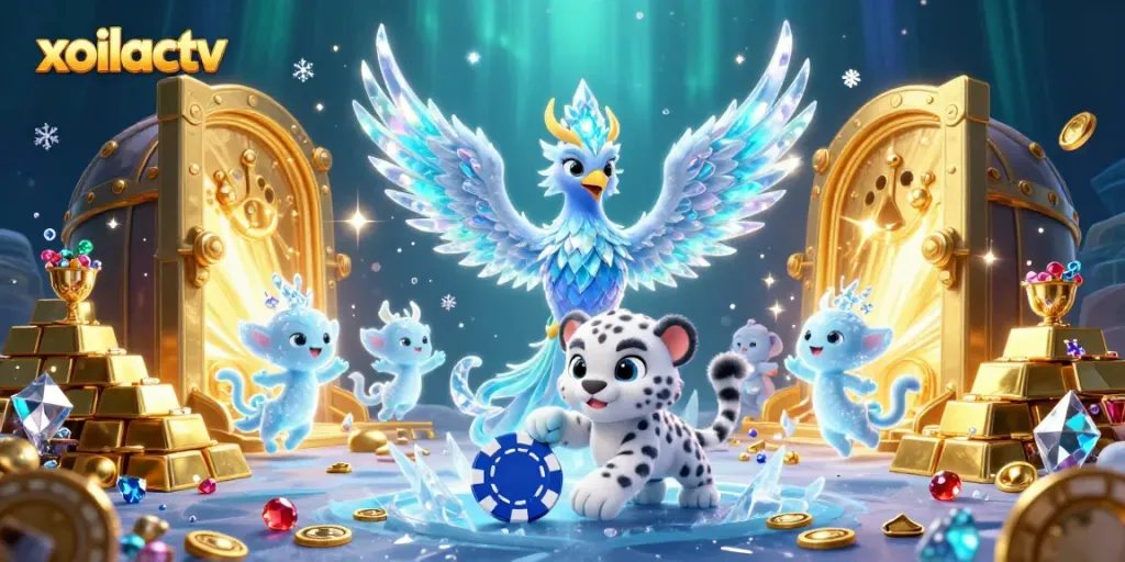 Experience the magic of xoilactv with enchanting ice-themed characters and dazzling casino treasures