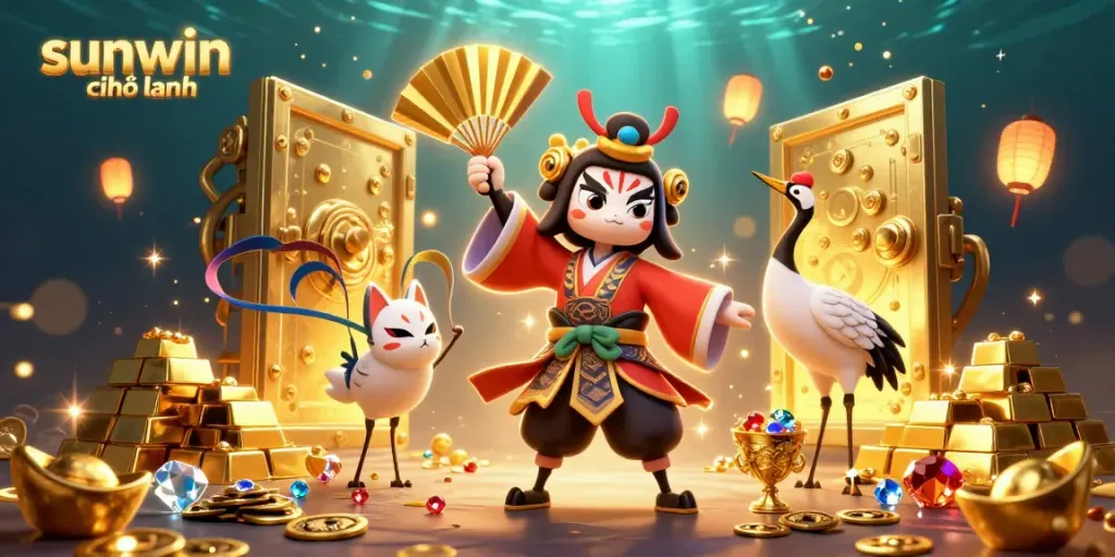 Experience the thrill of winning with sunwin chính hãng in this vibrant casino illustration.
