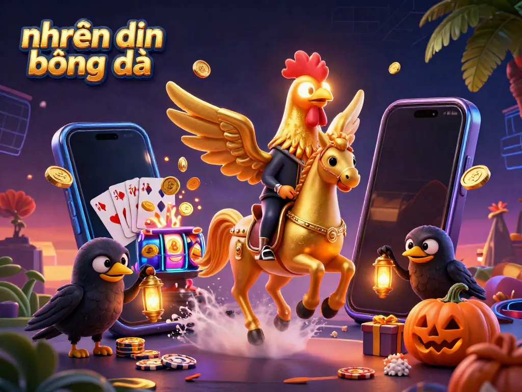 Experience nhận định bóng đá with a dynamic casino scene featuring a golden rooster in 8K detail.