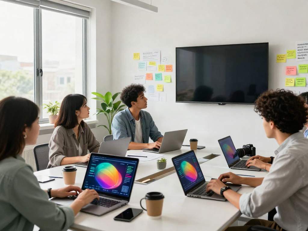 Team collaborating on Paid Ads Management strategies in a modern office.