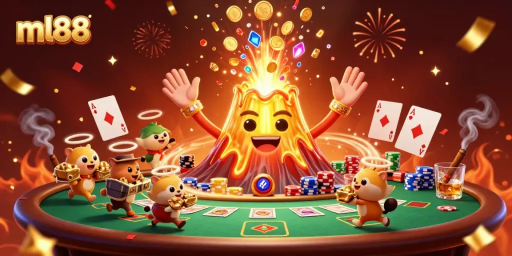 Play exciting ml88 casino games with vibrant 3D visuals and thrilling treasure themes.