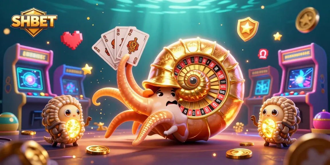 Experience thrilling gaming action with SHBET’s vibrant 3D casino scene featuring a giant nautilus.