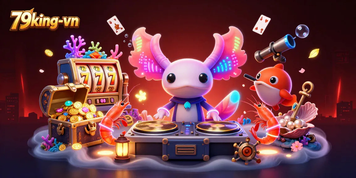 Experience thrilling gameplay at 79king-vn with vibrant underwater scenes of casino action filled with slots and treasures.