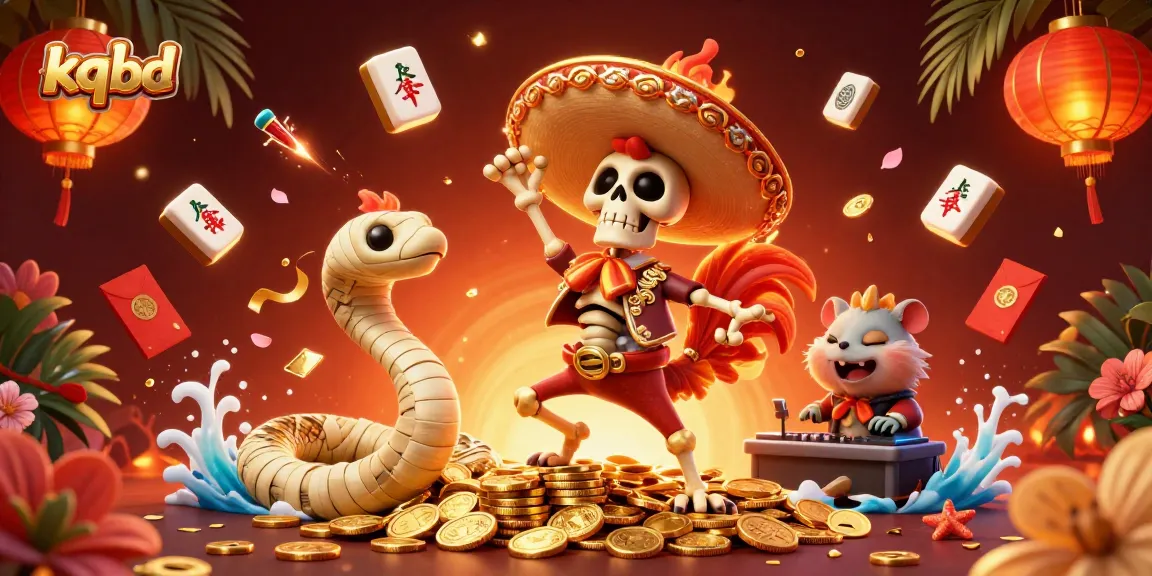 Experience kqbd with a vibrant 3D illustration featuring unique casino characters in action.