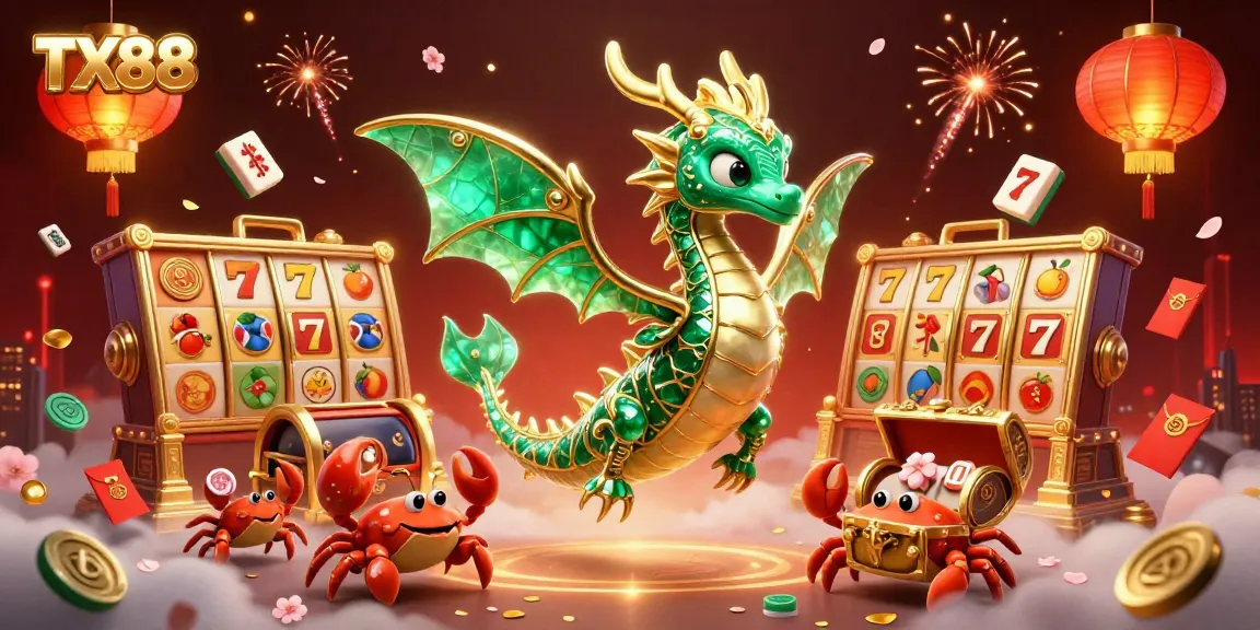 Engage with TX88 slot game thrills, featuring vibrant symbols and dynamic characters in a rich 3D scene.