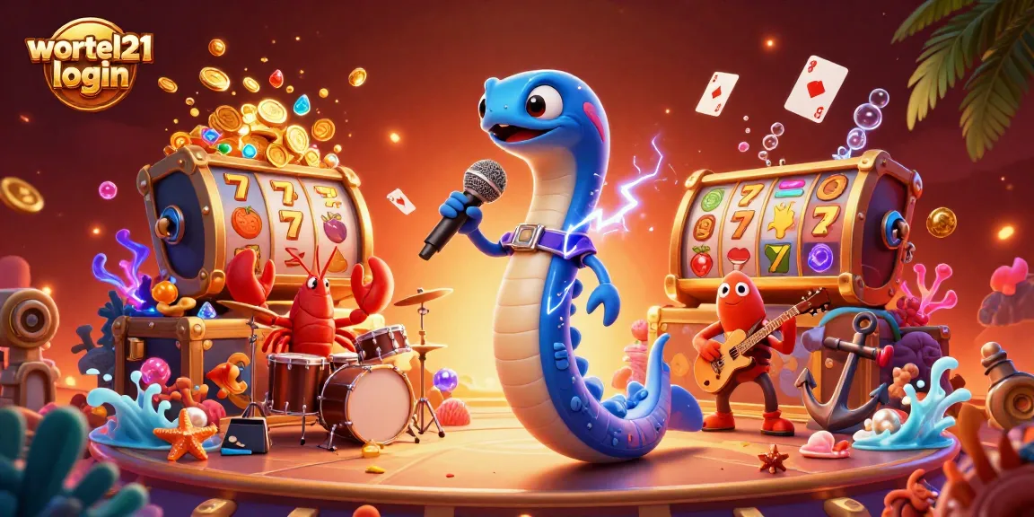 Engage with wortel21 login at an exciting underwater casino featuring a lively DJ eel.