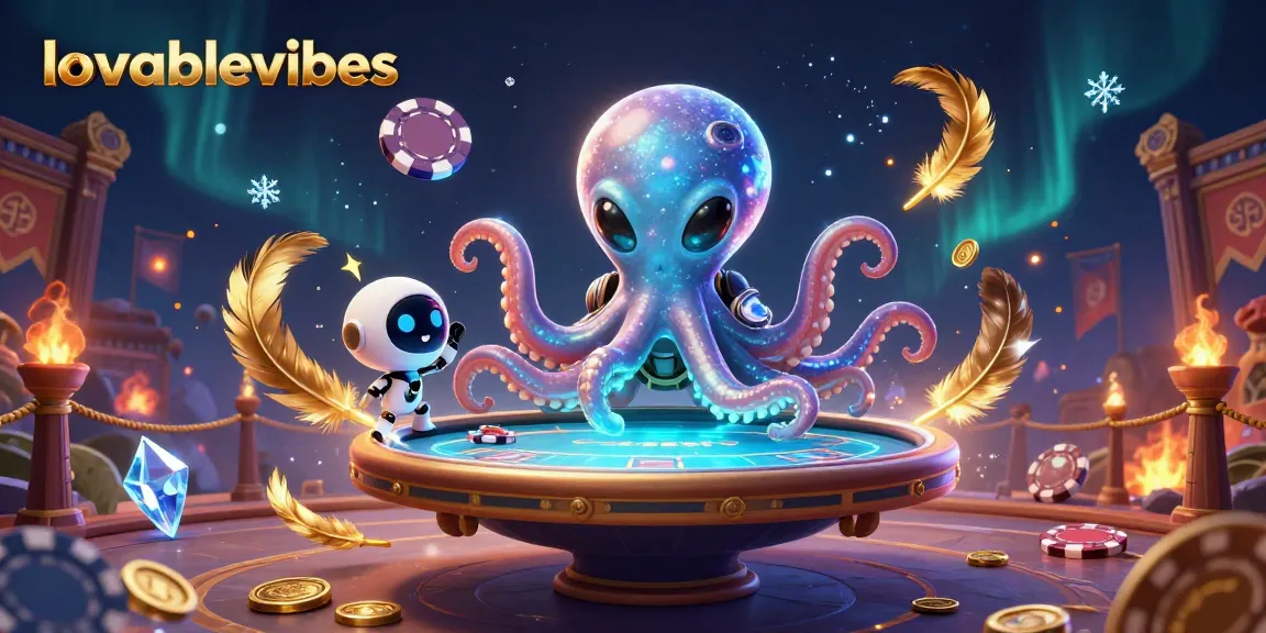 Engage with lovablevibes in an exciting alien-themed poker scene featuring dynamic characters and vibrant casino elements.