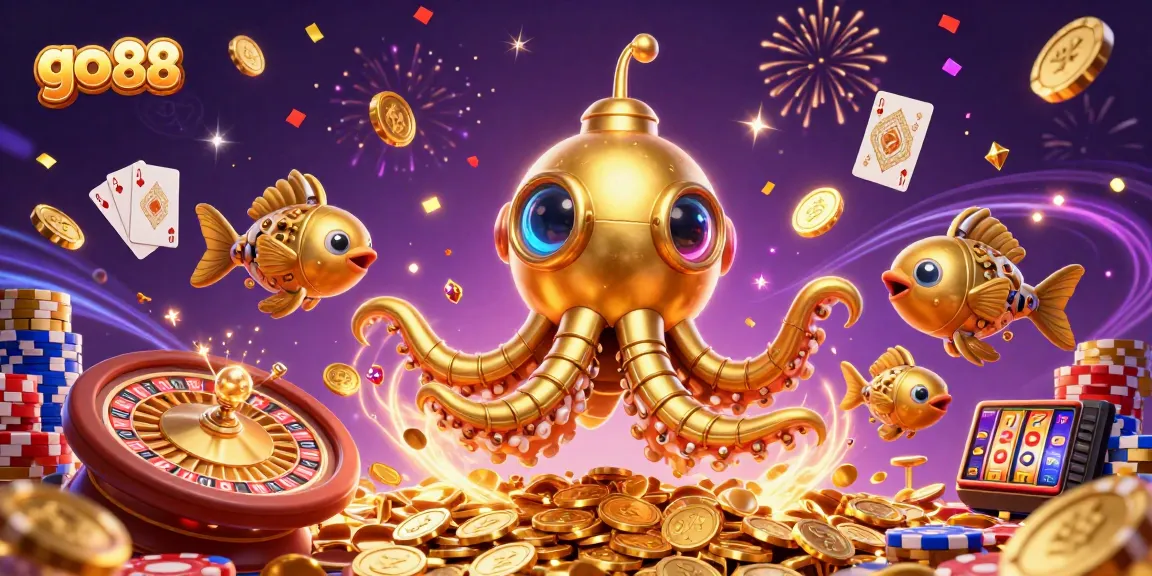 Experience the thrill of go 88 with a dazzling underwater scene of treasure and gaming excitement.