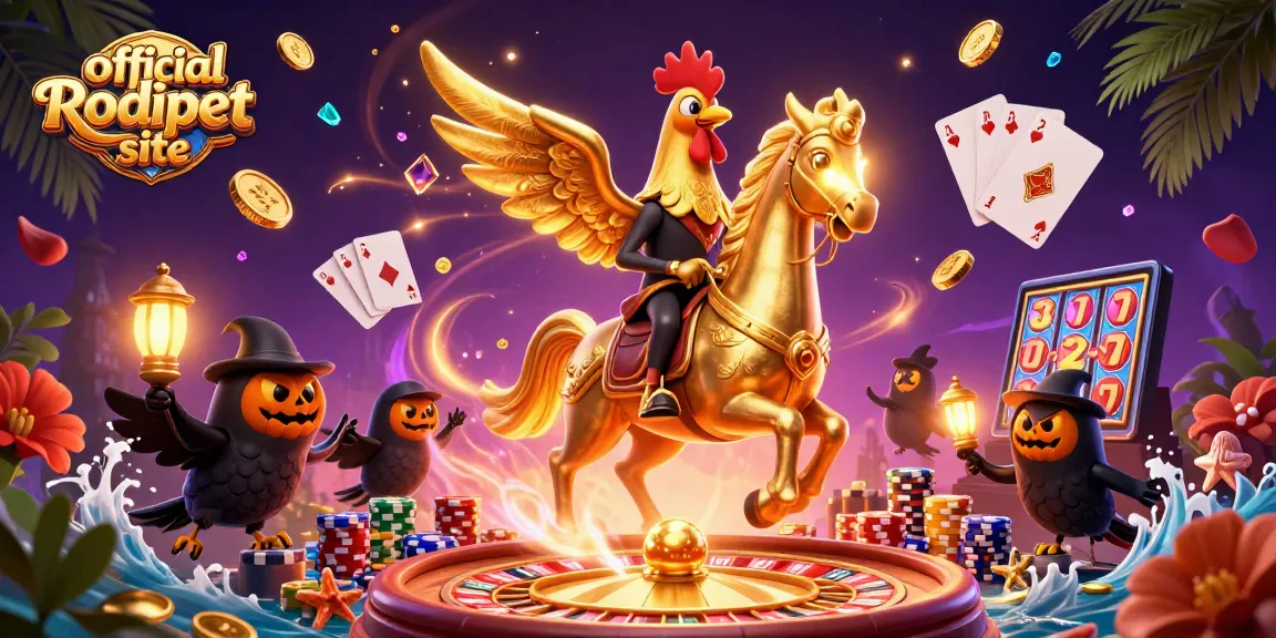 Experience the excitement of the official Rodipet site with this dynamic casino scene featuring 3D characters.