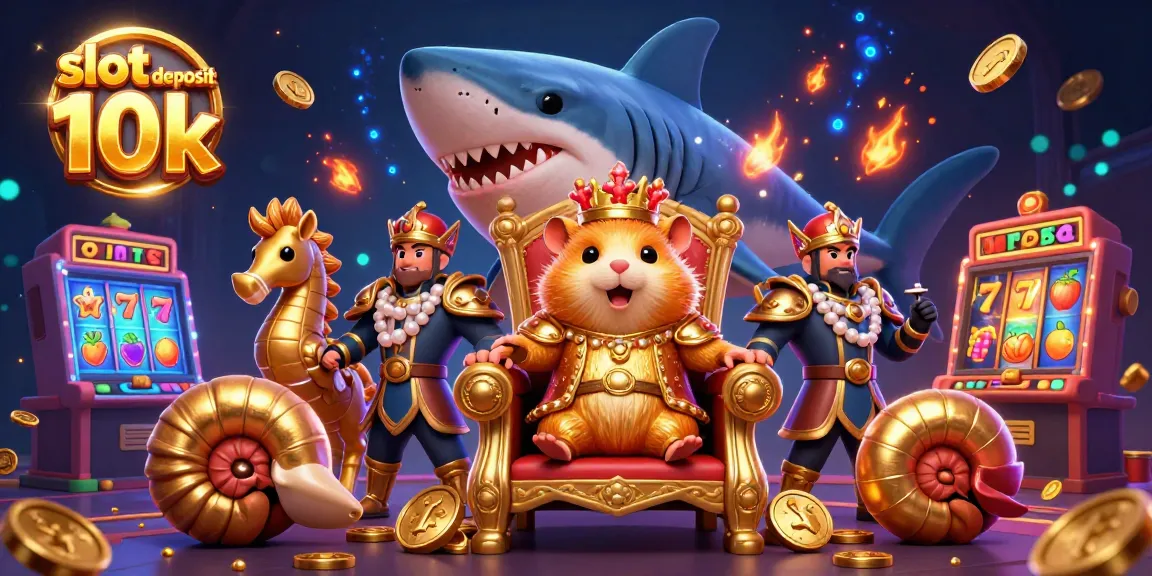 Engage with vibrant casino dynamics of slot deposit 10k featuring a golden hamster king and seahorse guards.