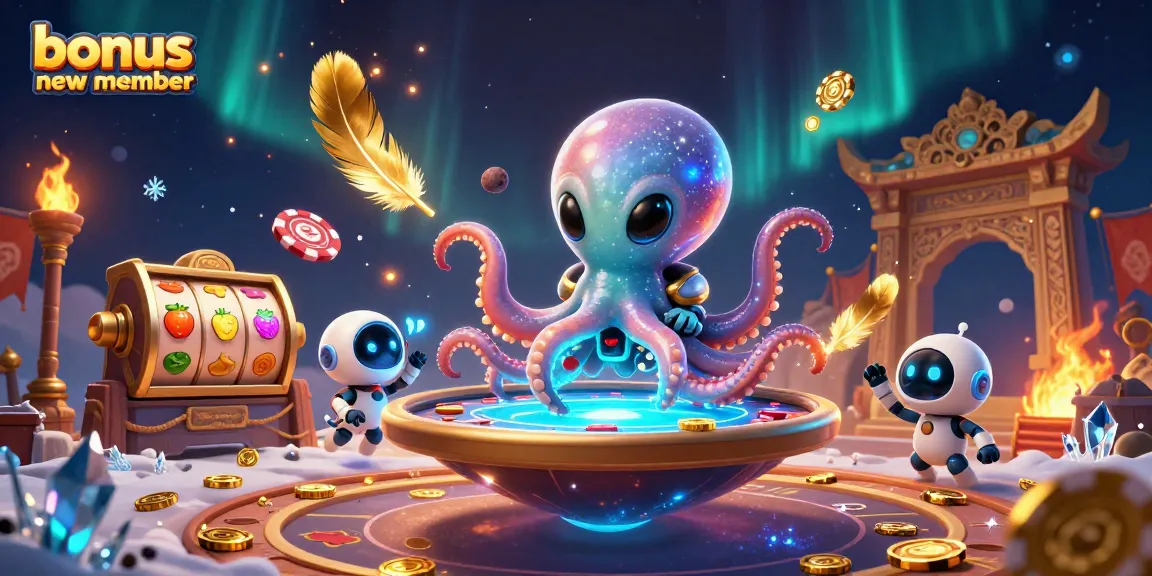 Engage with the bonus new member offer through an exciting 3D illustration of alien-themed slots.